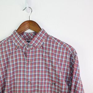 Maker & Co. Long Sleeve Mini Check Button Down L